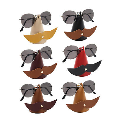 #ad Watch Glasses Holder Stand Novelty Beard Shape Display Stand PU Leather Storage