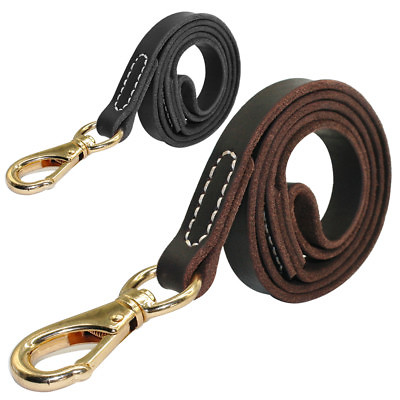 #ad Genuine Leather Dog Leash Heavy Duty Pet Walking Leads with Rotatable Clasp 44quot;