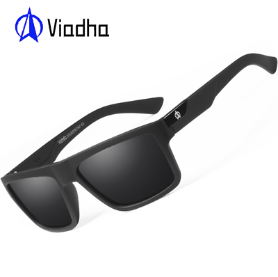#ad VIAHDA Sport Polarized Square Sunglasses For Men UV400 Outdoor Driving Glasses