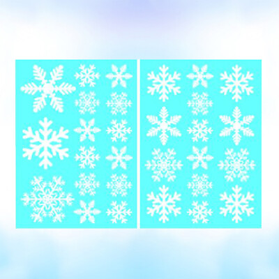 #ad 4 Pcs Door Stickers Christmas White Decor Party Supplies Window