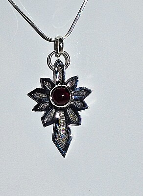 #ad Garnet Sterling Silver Starfire Pendant Silver Necklace Silver Gifts Handmade