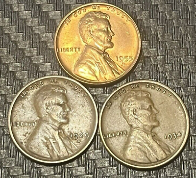 #ad 1929 D 1934 1955 D Better Lincoln Wheat Cent Penny Album Break Lot 3A082 $4.89