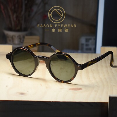 #ad John Lennon round sunglasses tortoise johnny depp glasses green polarized lenses