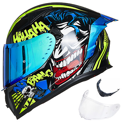 #ad ILM Motorcycle Helmet Full Face with Mirroredamp;Clear Visors2 Fins DOT Approved