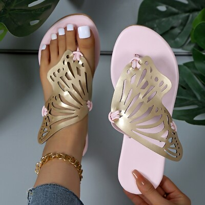 #ad Stylish Fashion Hollow Butterfly Flip Flops: Summer Sandals for Women