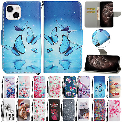 #ad For iPhone 13 Pro Max 12 pro 11 7 8 Plus XR XS Pattern Leather Wallet Case Cover $8.39