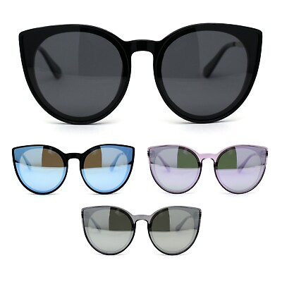 #ad Womens Round Polarized Oversize Cat Eye Chic Plastic Retro Sunglasses