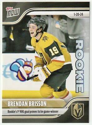 #ad Brendan Brisson 2023 NHL Topps Now Rookie Sticker Card 94 RC 1st Career Goal