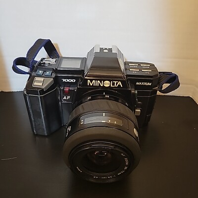 #ad Working Minolta Maxxum 7000 Auto Focus 35mm SLR Camera Maxxum 35 70mm Lens *READ