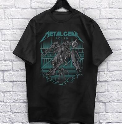 #ad Vintage Metal Gear Black Cotton T Shirt HT58377