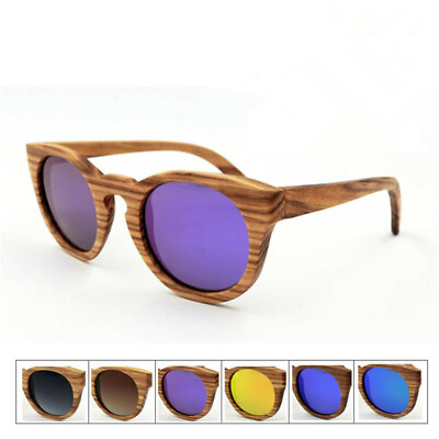 #ad Unique Zebra Wood Sunglasses Handmade Bamboo Wooden Glasses Polarized Eyewares