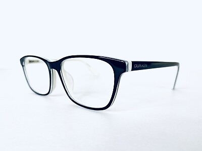 #ad Calvin Klein Black White Wayfarer Glasses Lucite CK18515 002 53 15 135