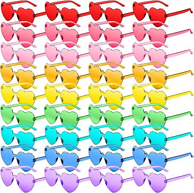 #ad RTBOFY 36 Pcs Heart Sunglasses for Fashion Party Queen StyleRimless Heart Shape