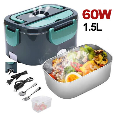 #ad 60W Upgrade Electric Lunch Box Portable for Car Office Food Warmer Container $20.51