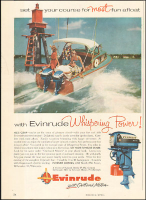 #ad 1956 Vintage ad for Evinrude Outboard Motors retro Boats Photo 091217
