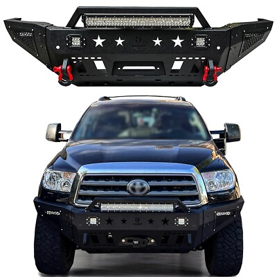 #ad Vijay For 2011 2016 Sequoia Front Bumper w Winch Plate and 5xLED Lights