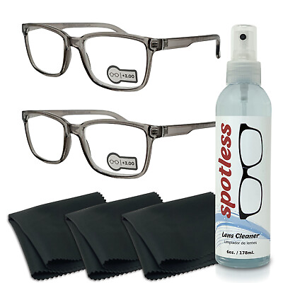 #ad 2 Reading Glasses Cleaning Cloth Spray Men Women Frame Eyeglasses Cleaner 3.00
