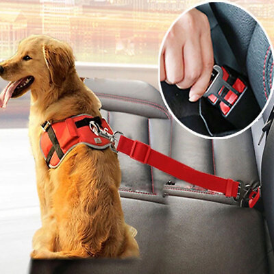 #ad Dog Cat Pet Safety Belt Clip Adjustable Harness Lead Leash Car Seat Belt Safety✔