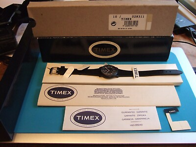 #ad Vintage New Old Stock Timex Camper Field Style watch Boxed and Papers