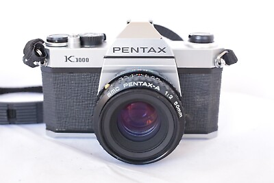 #ad Pentax K1000 35mm SLR Film Camera with 50mm Lens Kit Tested amp; Working Great