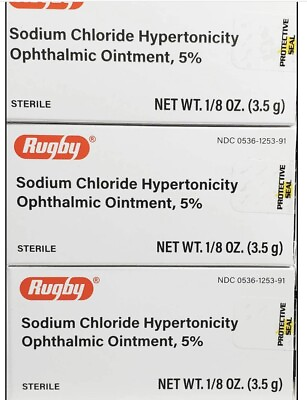 #ad Rugby Sodium Chloride Ophthalmic Ointment 5% Compare to Muro 128 3 Pack