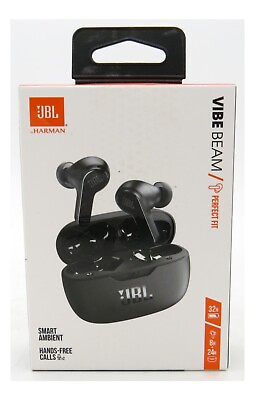 #ad JBL Vibe Beam True Wireless Water Resistant Bluetooth Earbuds Black Brand New