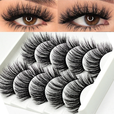 #ad False Eyelashes 3D Multilayers Eye Lash Extension Wispies Fluffy Long Thick New