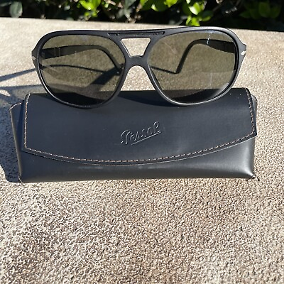 #ad Persol P2958 S Black Matte Frame Green Crystal Polar Lenses Men#x27;s Sunglasses