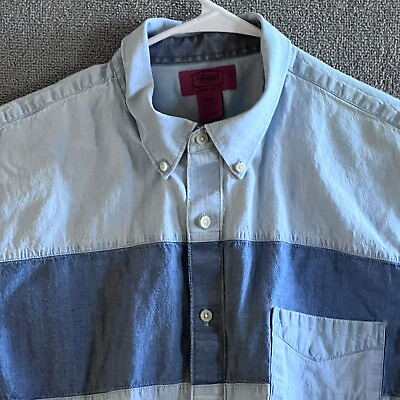 #ad Foundry Shirt Mens XLT Button Up Short Sleeve Solid Light Blue $7.48