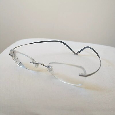 #ad Silhouette Eyeglasses 7581 60 6061 Titan Gray Rimless Austria 47 20 145