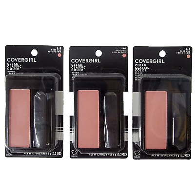 #ad Lot of 3 CoverGirl Clean Classic Color Blush 540 Rose Silk NEW Natural Look
