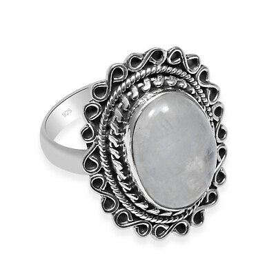 #ad Rainbow Moonstone 925 Sterling Silver Handmade Oval Shape Ring For Women amp; Girls