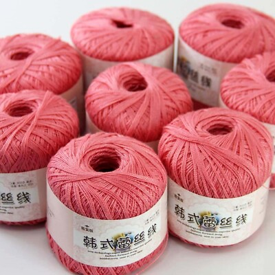 #ad Luxurious 8ballsx50g Hand DIY Wear Cotton Lace Crochet Shawl Knitting Yarn 04