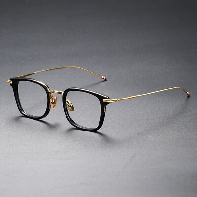 #ad Titanium Eyeglass Frames Men Ultralight Retro 49 mm Glasses Frame RX Demo Lens I