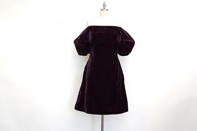 #ad $368 Jill Stuart Size 2 Womens Velvet Puff Sleeve Dress A2013