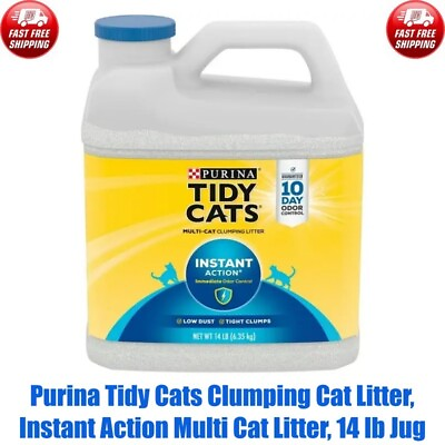 #ad 14 lb Jug. Purina Tidy Cats Clumping Cat Litter Instant Action Multi Cat Litter