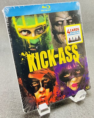 #ad Kick Ass Steelbook Blu ray Italy Import w Artcards Region B C NEW Sealed