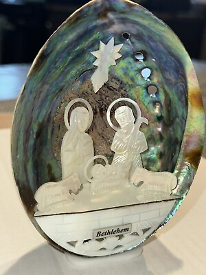 #ad Beautiful Nativity Set Made Inside A Unique Natural Sea Shell From The Holyland