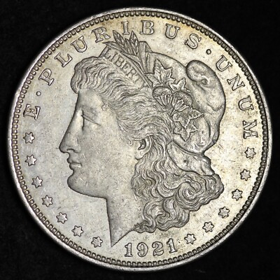 #ad 1921 Morgan Silver Dollar VG XF 90% SILVER FREE SHIPPING $41.99