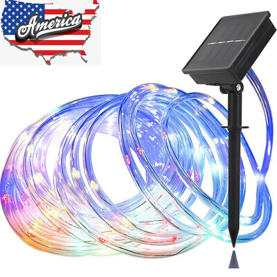 #ad Solar 100LED Rope Garden Fairy String Lights Outdoor Waterproof Patio Party Xmas