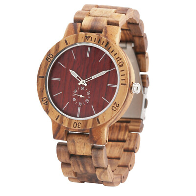 #ad Mens Wooden Watches Multi Color Wood Watch Analog Quartz Wristwatch Luxury