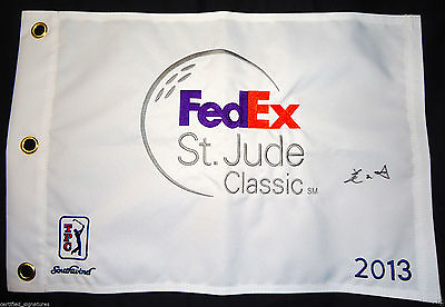 #ad GUAN TIANLANG SIGNED 2013 FED EX ST JUDE CLASSIC FLAG 2013 MASTERS COA K2
