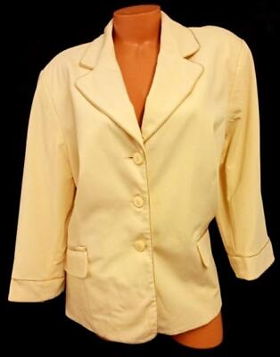 #ad *Cato yellow shoulder padded button down 3 4 sleeve blazer jacket 22W