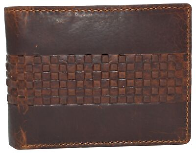 #ad CAZORO Men#x27;s Handmade Vintage Leather RFID Blocking Bifold ID Window Wallet... $19.99