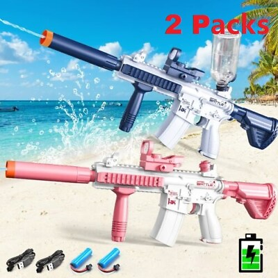 #ad VATOS Electric Water Gun Toys One Button Automatic Squirt Guns 2 Packs 26 32 FT
